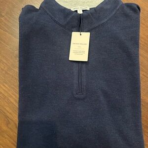 Peter Millar Men's Zip-Up Sweater in Deep Blue